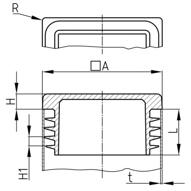 RIGGATEC END CAP BLACK FOR 30 X 30 X 2,5-5 MM TUBE