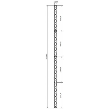 LATTICE GIRDERS FOR 5G RADIO MAST 20 M HIGH ST54 T