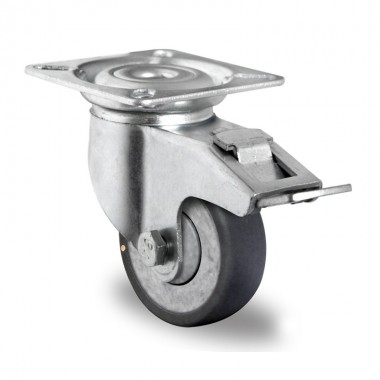 GREY INDUSTRIAL WHEEL OF 100MM WITH BRAKE  - 1
